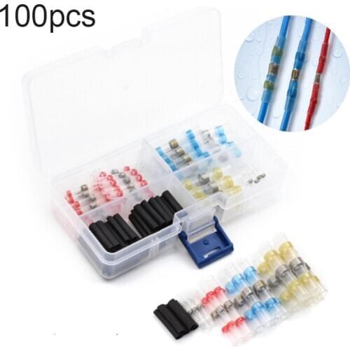 100PCS Solder Seal Wire Connectors Heat Shrink Solder Waterproof Automotive MarineInsulated Heat Shrink splice