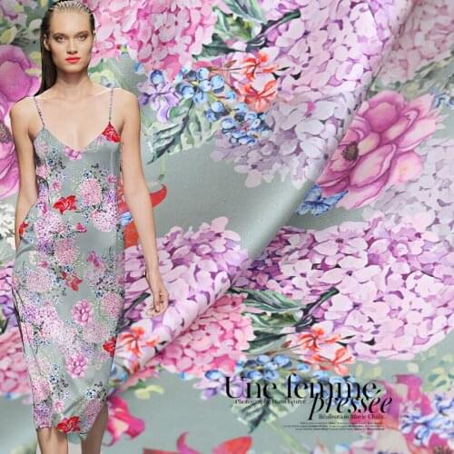 108cm wide printed chinese silk fabric 19 mm digital inkjet silk stretch satin cloth shirt dress fabric wholesale silk cloth