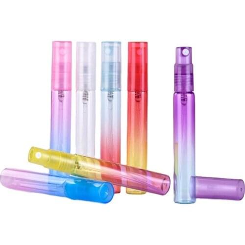 2pcs 8ml MINI Refillable Perfume Bottle Portable colour glass containers storage spray box Cosmetic Container For Travel