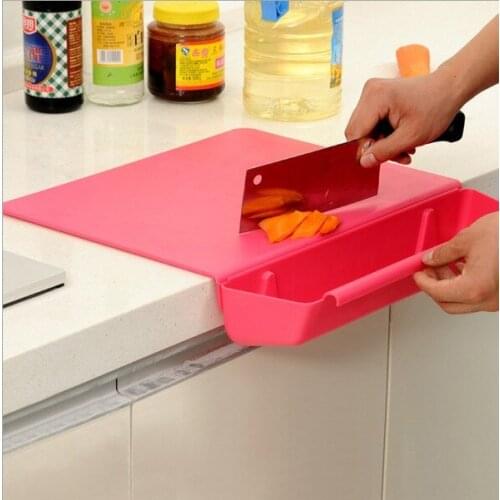 Candy Color Kitchen Two-in-one Storage with Vegetable Groove Chopping Block Plastic Thickened Fruit Kitchen Tools