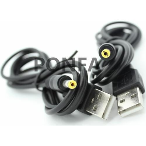 200PCS 1M 3A Black DC Power Plug cable USB A To DC 4.0*1.7 4.0*1.7mm 4.0mm x 1.7mm 4.0x1.7mm Jack charge charging Cable 3FT