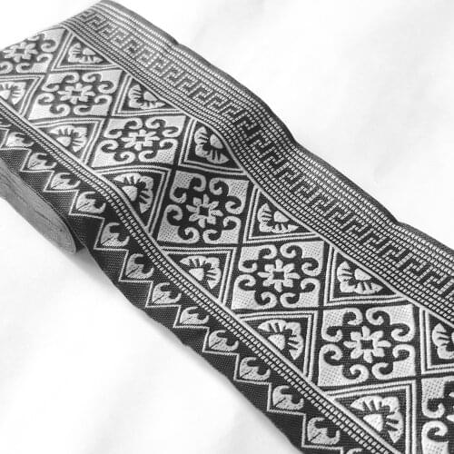 5yard hmong embroidery jacquard woven webbing lace trim 10cm dress collar ribbon tape ethnic tribal nepal thai india boho DIY