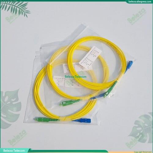 50pcs Lot Jumper SC UPC to SC APC Single-mode optical fiber Optic patch cord 2.0mm PVC G657A SM FTTH Optic Cable 1m 2m 3m 5m