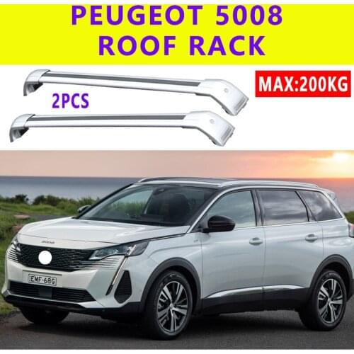 DUAL-HO 2Pcs Roof bars For PEUGEOT 5008 2016 2018 2019 2020 Aluminum Alloy Side Bars Cross Rails Roof Rack Luggage Carrier