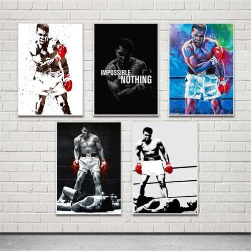 Boxing King Superstar Sports Poster Abstract Colorful Texture Canvas Paints Art Print for Boys Bedroom Home Decor Wall Pictures
