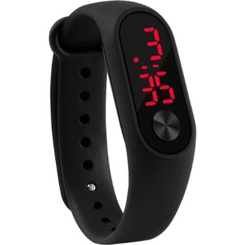 Men Women Casual Sports Bracelet Watches White LED Electronic Digital Candy Color Silicone Wrist Watch for Children Kids