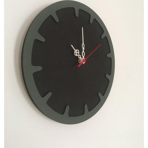 North Designed Black Mold Green Bar Decorative Wall Clock 30 Cm