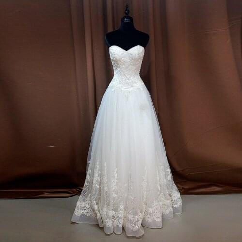 Bridal Gowns Long Train Floor Length V-neck Embroidery Bridal Gowns Plus Size robe de mariée
