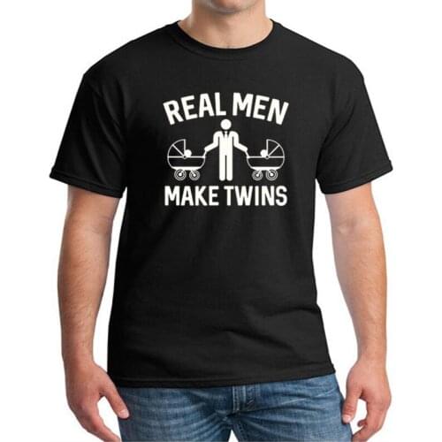Real Men Make Twins T-Shirt Funny Father To Be Dad Pregnant Daddy t shirt Short Sleeve MEN Hip Hop T Shirt Fashion Family Top