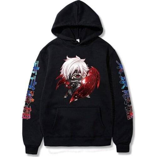 Harajuku Tokyo Ghoul Japan Anime Hoodies Kaneki Ken Japan Anime Hot Blood Manga Fans Pullover Hoodie For Men