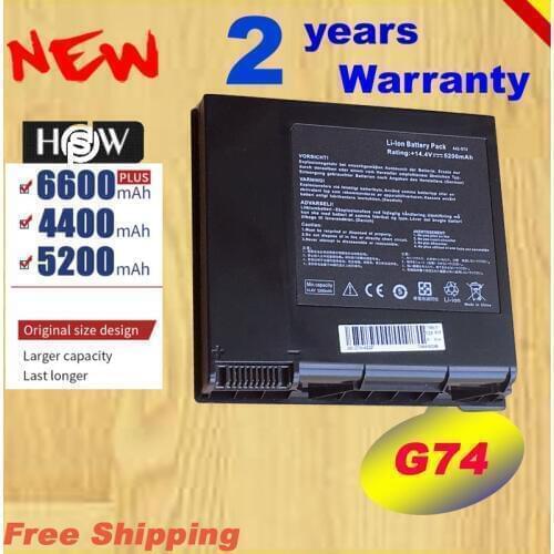 HSW 8cell 5200mAh 14.4V A42-G74 Laptop Battery For Asus G74 G74J G74JH G74S G74SW G74SX Series ICR18650-26F LC42SD1 fast shpping