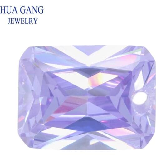 Lavender Loose CZ Stones Single Hole 5A Octangle Shape Cubic Zirconia Stone For Jewelry Making Size 4x6~15x20mm High Quality CZ