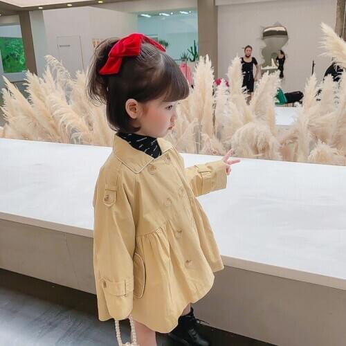 New Spring and Autumn girls' Fashion jacket England Style Childrens long-sleeved coat new windbreaker for 1-7Years old kids