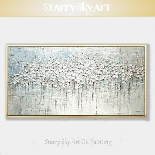 Best Wall Art Hand-painted High Quality Textured Modern Flowers Acrylic Painting on Canvas Acrylic Knife Painting for Wall Decor