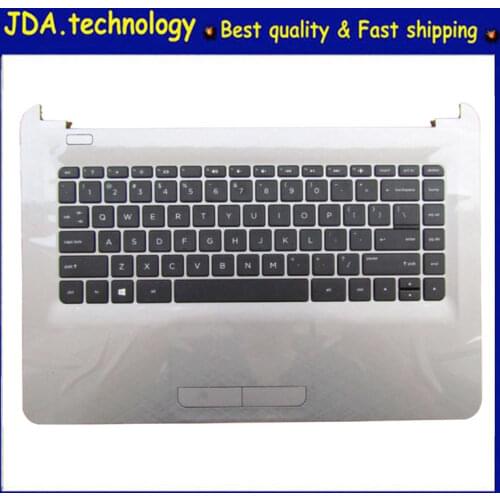 MEIARROW New for HP Pavilion 14-AJ 14-AC 14-AF 240 G4 Palmrest US Keyboard Upper Cover Touchpad,Silver