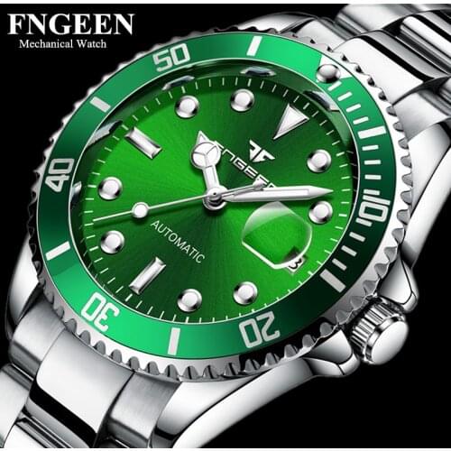 FNGEEN Top Brand Luxury Quartz Mens Watch High Quality 50m Waterproof Calendar Hardlex Dial Sale Fashion Business Male Clock