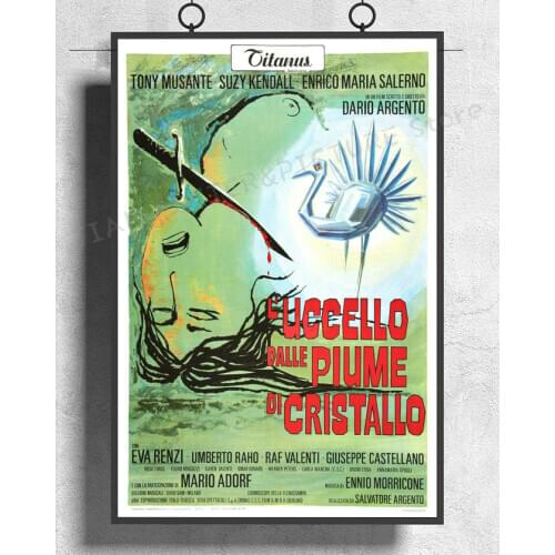 NJ567 THE BIRD WITH THE CRYSTAL PLUMAGE Movie 1970 Dario Argento Horror Wall Sticker Silk Poster Art Home Decoration