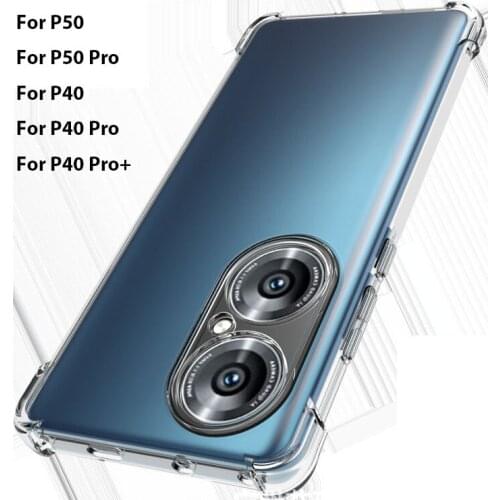 Wholesale 100pcs/lot Clear Silicone Aircoushion soft tpu phone Case For Huawei P50 P50 pro p40 pro + phone Back Case