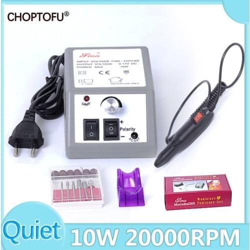 10W Low Nosie Nail Art Professional Electric Nail Drill 20000rpm for Manicure Pedicure Nail Polisher Grinding Glazing Machine