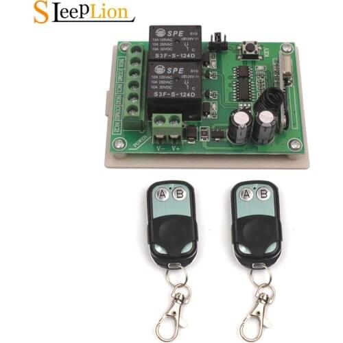 Sleeplion RF Remote Control Switch 24V 2Channe Relay Wireless Remote Control Module 24V 2CH Transmitter Receiver 315/433MHz