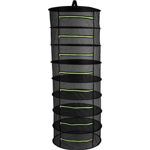 6/8 Layers with Zipper Herb Dry Rack Folding Hanging Drying Net Mesh Dryer Bag For Herbs Flowers Buds Plants Vegetable Fish