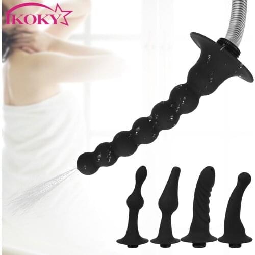 Silicone Colonic Douche Nozzle Anal Enema Cleaner Vagina Wash Vaginal Cleansing Shower Head Sex Products Anal Syringe
