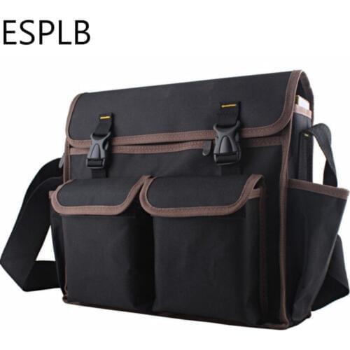 ESPLB Shoulder Tool Bag 12'' Heavy Duty Hard Work Electrician Hardware Toolkit Strap Oxford Multi Functional Tool Bag