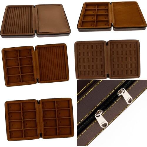 Vintage Luxury PU Leather Travel Jewelry Box Organizer Display Storage Case