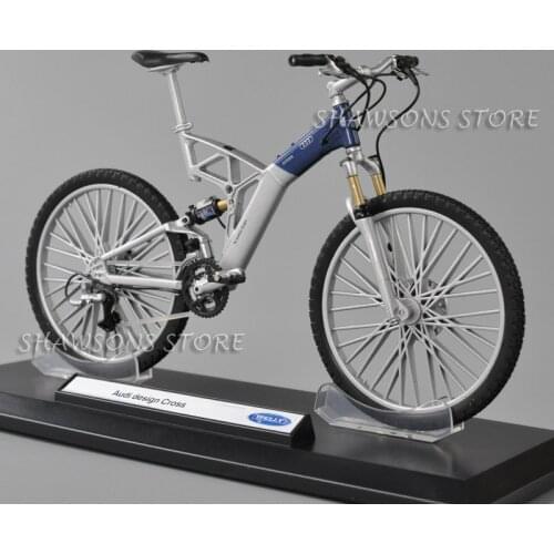 Welly 1:10 Scale Diecast Metal Bicycle Model Toys Audi Design Cross Sport Bike Miniature Replica Collectable