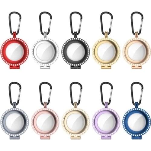 Protective Cover For AirTags Metal Diamond-bordered Case For Location Tracker Protector Bluetooth Tracker Accessories