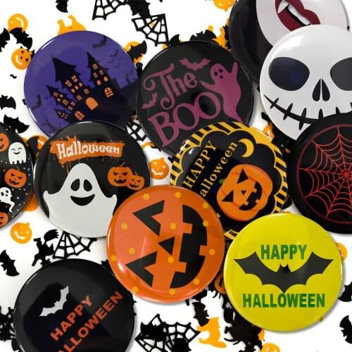 Halloween Badge Decoration Spider Web Witch Toy Halloween Party Badge Tricky Children Adult Party Decoration