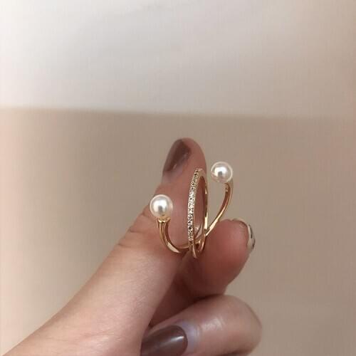 Gold Ring Women Stranger Rings Fashion Jewelry Ladies Pearl Ring High Quality Open Ring Jewellery