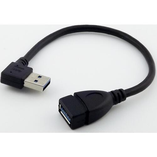 1pcs USB 3.0 Type A Male Right Angle to USB 3.0 A Female Data Extension Adapter Cable 24cm