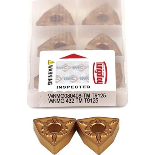 10pcs WNMG080404 WNMG080408 WNMG080412 TM T9125 Wearable CNC Lathe Turning Tool Carbide Insert External Turning Tool, For Steel