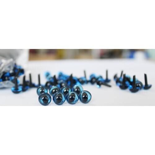 100pcs/lot 9mm blue color toy cat eyes smooth stem for wool feltplush doll findings