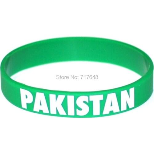 100pcs Pakistan wristband silicone bracelets rubber cuff wrist band bangle free shipping by FEDEX
