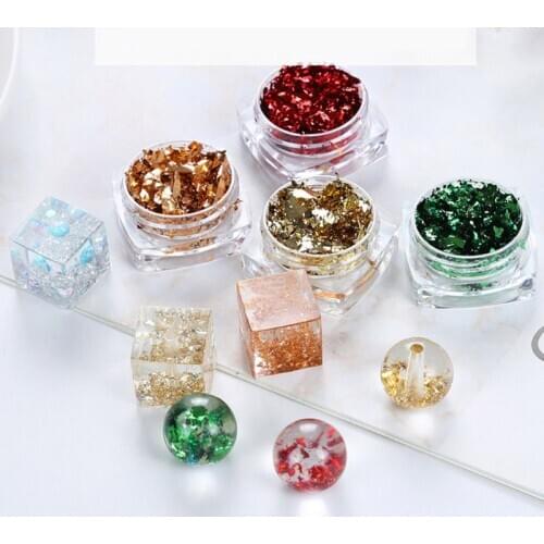 12 Box Gold Foil Paper Sequins Resin Mold Fillings Resin Jewelry Making