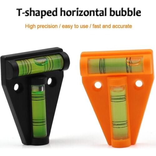 2pcs Horizontal Bubble Triangle Level Green Bullseye Circular Spirit Level T-type Scope Precision Spirit Bubble Measuring Kit