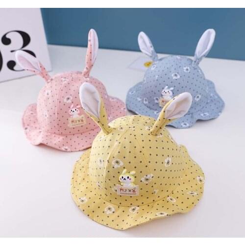 2021 New Spring Cute Baby Sun Hat Bunny Hat Baby Boy Girl Hat Outdoor Kids Bucket Hat Children Panama Hat Baby Beach Caps Beanie