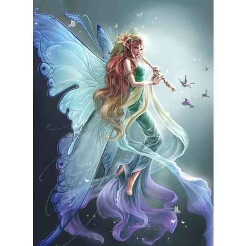 5D DIY Diamond Painting Butterfly Fairy Cartoon Full Diamond Embroidery Cross Stitch Mosaic Rhinestone Needlework Decor Gifts