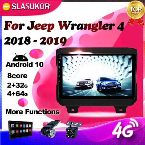 For Jeep Wrangler 4 JL 2018 2019 Android 10 Car Radio Multimedia Video Player Navigation stereo GPS DVD WIFI No 2 din 2din