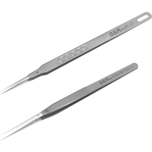 B&R High Precision Tweezers for Jump Wire Repairing Anti Miss-match IC Chip Electronic Components Motherboard Forceps Tweezers
