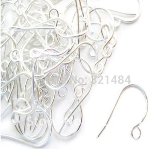 Free ship! 2000PCS Silver Plated S French Earwire Earring Hook Wires Jewelry Findings Accessories