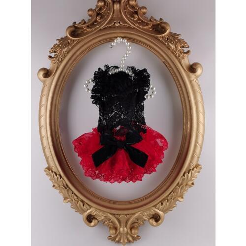 Free Shipping Handmade Dog Dress Sexy Black Red Lace Dog Clothes Pet Tutu Classic Skirt Cat Poodle Maltese Yorkie Chihuahua