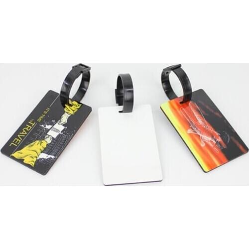 50 PCS Retail DIY Print Sublimation Double side print MDF Luggage wooden tag Sublimation blank heat press baggage ID tag
