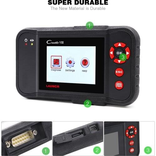 Launch x431 obd2 Creader VIII code reader scanner Car Engine ABS SRS Airbag AT diagnostic tool with 3 reset function free update