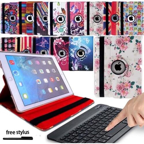 KK&LL For for iPad 2 3 4 Bluetooth keyboard + Smart Tablet cover Rotating 360° with Auto Wake Up Sleep Flip Leather Stand Case