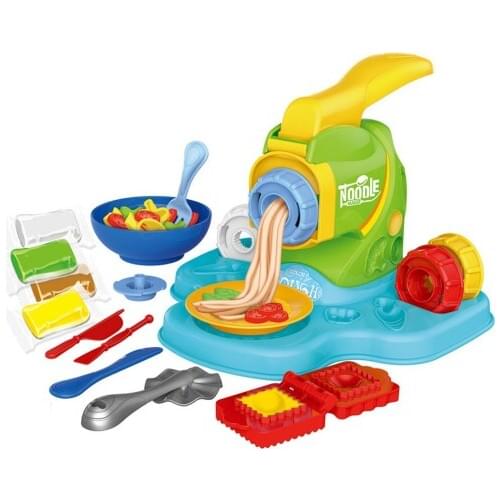 DIY Handmade Kitchen Dough Plasticine Playset Tool Kids Kitchen Simulation Color Dough Noodle Maker Machine Pretend Toy Gift Set