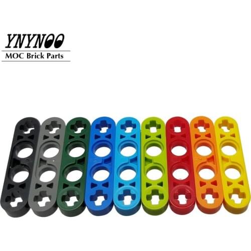 30Pcs/lot Technical Parts 1 x 4 Thin Beam with Axle Hole MOC 63782 High-Tech Beams Building Blocks Bricks DIY Toys fit for 32449