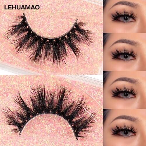 LEHUAMAO Makeup 3D Mink Eyelashes Fluffy Natural Lashes Thick Full False Eyelash Soft Handmade Lash Reusable Long Volume Eyelash